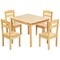 Kids 5 Pieces Table and Chair Set Wooden Children Activity Playroom Furniture Gift